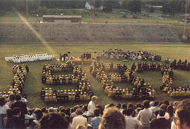 Graduation commences (get it?)